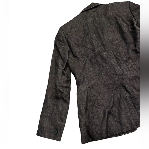 Ralph Lauren Purple Label Womens Button Linen Jacket Sz 2 Charcoal Blazer USA - Picture 8 of 15